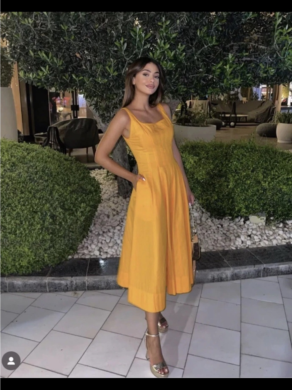 Zara NWT Poplin Tank Orange Midi Dress - Small